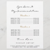 Prijslijst Flyer Black White Eye Licht God Lash Lu (Achterkant)