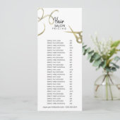 Prijslijst flyer haarstudio goud zwart menu kaart (Staand voorkant)