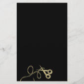 Prijslijst flyer kapsalon goud zwart menu (Achterkant)