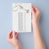 Prijslijst flyer kapsalon goud zwart menu (Hand)