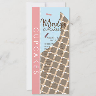 Prijslijst Flyer voor Thuisbakkery Cupcakes D Kaart