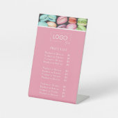 Prijslijst | Franse Macaron Patisserie Reclamebord Met Voetstuk (Voorkant)