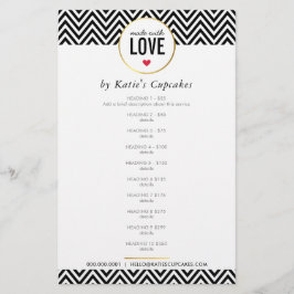 PRIJSLIJST gemaakt met liefde voor moderne zwarte  Flyer