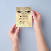 Prijslijst Glitter Schoonheid Make-up Artiest Goud Flyer (Hand)