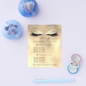 Prijslijst Glitter Schoonheid Make-up Artiest Goud Flyer (Enkel)
