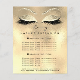 Prijslijst Glitter Schoonheid Make-up Artiest Goud Flyer