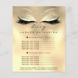 Prijslijst Glitter Schoonheid Make-up Artiest Goud Flyer