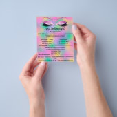 Prijslijst Glitter Wimpers Kapper Make-up Artiest Flyer (Hand)