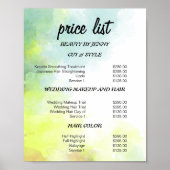 Prijslijst Green & Blue Artistic Poster (Voorkant)