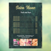 Prijslijst Green Gold Beauty Nail Salon menu Raamsticker (Vel 3)