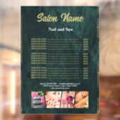 Prijslijst Green Gold Beauty Nail Salon menu Raamsticker (Vel 2)