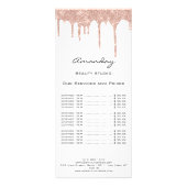 Prijslijst Hair Makeup Lashes Nail SPA Roos White Reclamekaart (Voorkant)