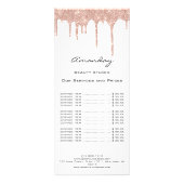 Prijslijst Hair Makeup Lashes Nail SPA Roos White Reclamekaart (Achterkant)