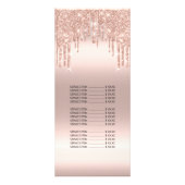 Prijslijst Hair Makeup Lashes Nail Wax Roos Blush Reclamekaart (Achterkant)