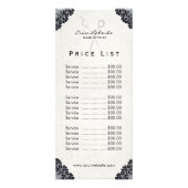 Prijslijst | Hair Stylist  Black Lace Salon Reclamekaart (Achterkant)