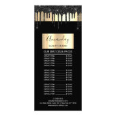 Prijslijst HairMakeup Lashes Nail Drift Black Reclamekaart (Achterkant)