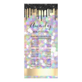 Prijslijst HairMakeup Nail Drip Holographic Reclamekaart (Achterkant)