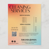 Prijslijst Holografische Gradiënt Schoonmaakdienst Flyer (Voorkant)