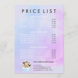 Prijslijst Huisdierverzorger Zittende Hond Kat Spa Menu
