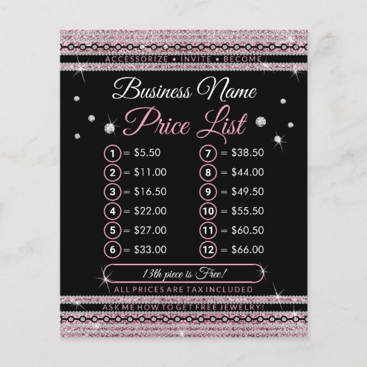 Prijslijst juwelierszaak flyer (Voorkant)