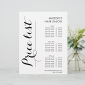 Prijslijst kalk voor kalligrafie (Staand voorkant)