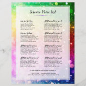 Prijslijst kleurrijke Bokeh Glitter Services Flyer (Voorkant)