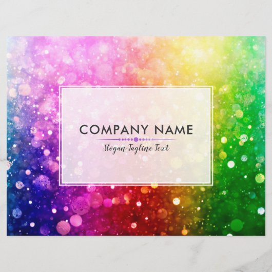 Prijslijst kleurrijke Bokeh Glitter Services Flyer (Achterkant)