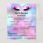 Prijslijst kunstenaar make-up wimper glitters blau flyer (Voorkant)