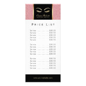 Prijslijst | Lash & Brow Makeup Artist Roos Gold Reclamekaart (Voorkant)
