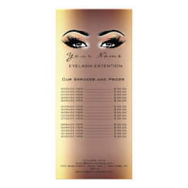 Prijslijst Lash Extension Makeup Artist Sepia Gold Reclamekaart