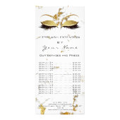 Prijslijst Lash Extension White marble Gold Reclamekaart (Voorkant)