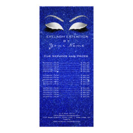 Prijslijst Lashes Extension Make-up Blue Silver Reclamekaart