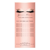 Prijslijst Lashes Extension Makeup Artist Coral Reclamekaart (Voorkant)