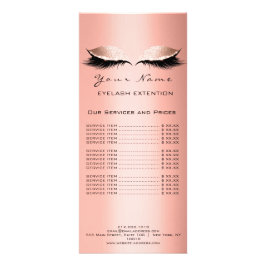 Prijslijst Lashes Extension Makeup Artist Coral Reclamekaart