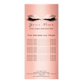 Prijslijst Lashes Extension Makeup Artist Coral Reclamekaart