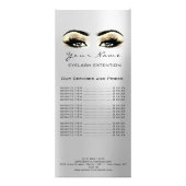 Prijslijst - Lashes Extension Makeup Artist Esthet Reclamekaart (Voorkant)