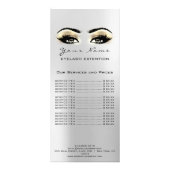 Prijslijst - Lashes Extension Makeup Artist Esthet Reclamekaart (Achterkant)