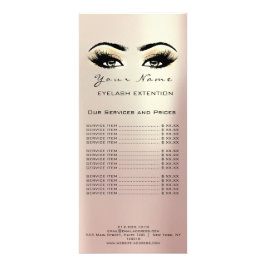 Prijslijst Lashes Extension Makeup Champaigne Reclamekaart