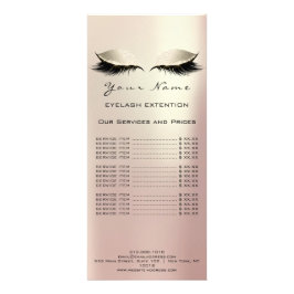 Prijslijst Lashes Extension Makeup Roos Gold Ivory Reclamekaart