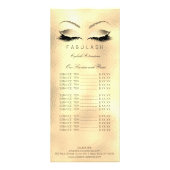 Prijslijst Lashes Extention Gold Make-up Beauty Sa Reclamekaart (Achterkant)