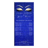 Prijslijst Lashes Make-up SPA Beauty Blue Gold Reclamekaart (Achterkant)