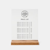 Prijslijst | Logo Bedrijfs Moderne Beroeps Acryl Bord (Voorkant)