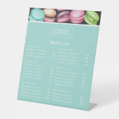 Prijslijst | Logo Macaron Mint Patisserie Reclamebord Met Voetstuk (Voorkant)