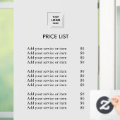 Prijslijst Logo | Zakelijk Modern Minimalistisch W Raamsticker (Huis)
