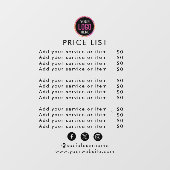 Prijslijst | Logo Zakelijk Modern Professioneel Raamsticker (Vel)