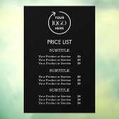 Prijslijst Logo's | Modern Zwart Bedrijf Raamsticker (Vel 3)