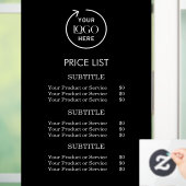Prijslijst Logo's | Modern Zwart Bedrijf Raamsticker (Huis)