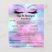 Prijslijst Make-up Artiest Wimper Glitter Blauw Ro Flyer (Voorkant)