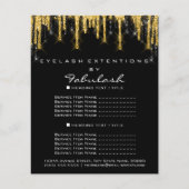 Prijslijst Make-up Schoonheid Goud Zwart Drips Gli Flyer (Voorkant)