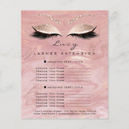 Prijslijst Makeup Artist Beauty Lash Glitter Marbl Flyer